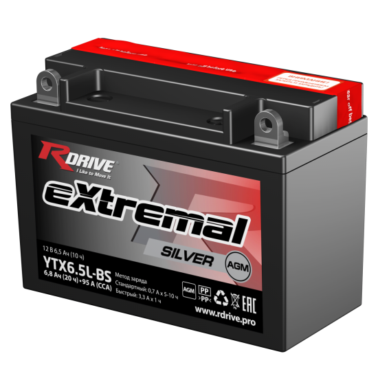 Аккумулятор RDRIVE eXtremal Silver YTX6.5L-BS