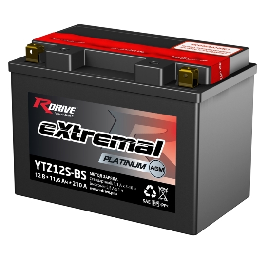 Аккумулятор RDRIVE eXtremal Platinum YTZ12S-BS