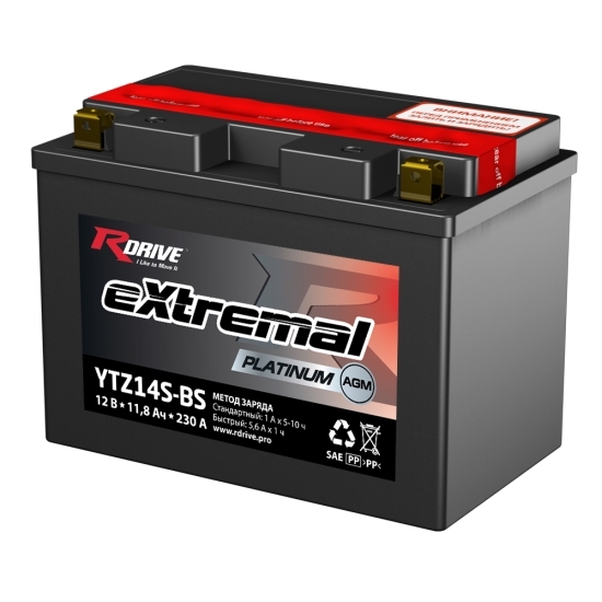 Аккумулятор RDRIVE eXtremal Platinum YTZ14S-BS