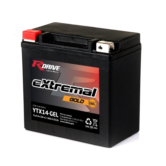 Аккумулятор RDRIVE eXtremal Gold YTX14 (Nano GEL)